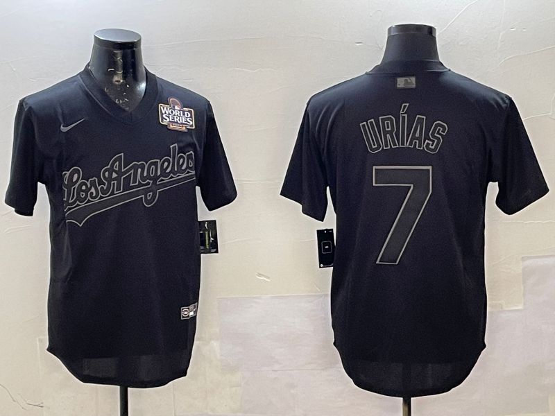 Men Los Angeles Dodgers #7 Urias Black Throwback Game 2025 Nike MLB Jersey style 02252->san diego padres->MLB Jersey